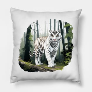 White Tiger From India Pillow