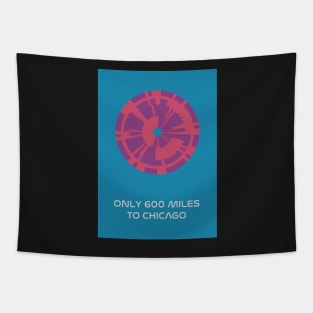 JPL/NASA Perseverance Parachute "600 miles to Chicago" Request Poster #6 Tapestry