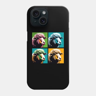 Vibrant Flock Fantasy: Pop Art Sheep Splendor Phone Case