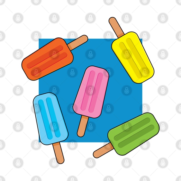 Assorted Colorful Popsicles Pattern by BirdAtWork