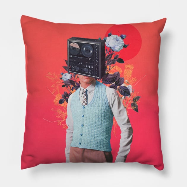 Phonohead Pillow by FrankMoth