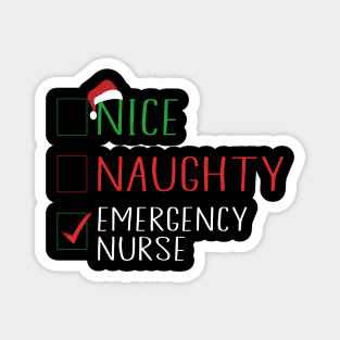 Nice Naughty Emergency Nurse Funny Christmas Nurse Magnet