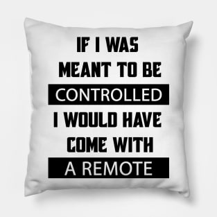 If I Was Meant To Be Controlled I Would Have Come With A Remote Pillow