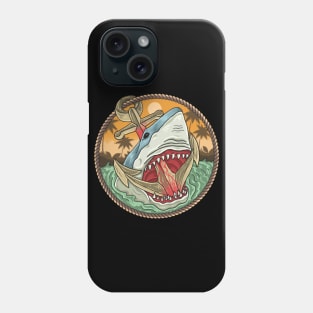 Shark Eating An Anchor In The Ocean Phone Case