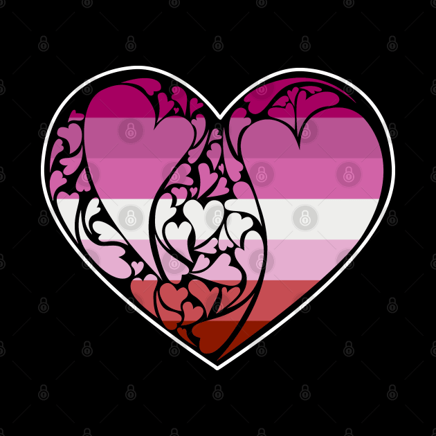 Lipstick Lesbian Pride Flag LGBT+ Heart by aaallsmiles