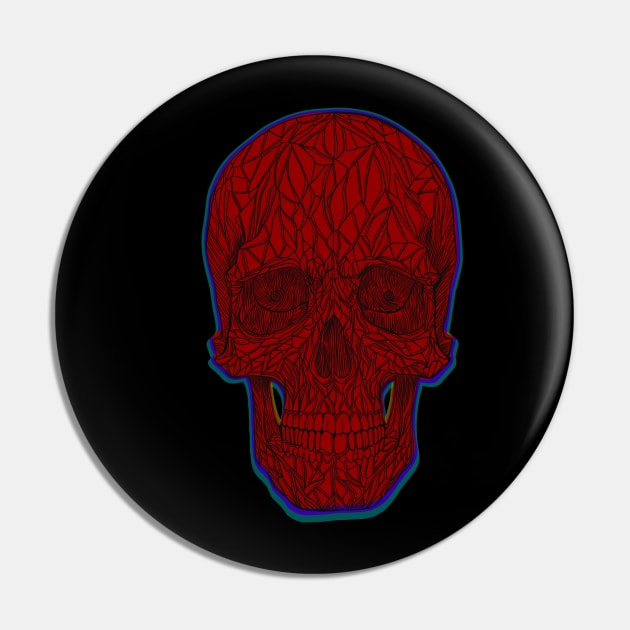 Blood red skull with purple and blue fade Pin by DaveDanchuk