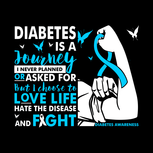 Diabetes Is A Journey T1D Diabetes Awareness Warrior by huthtuocgay843r