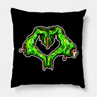 Zombie Fingers I Love You Hand Sign Pillow