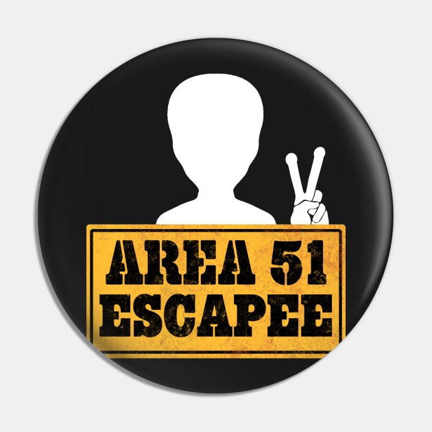 Area 51 Escapee Alien Peace Pin by Mesyo