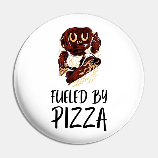 Computer AI Pizza Pin by InkyArt