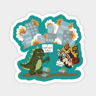 Bad Godzilla and Mothra Magnet