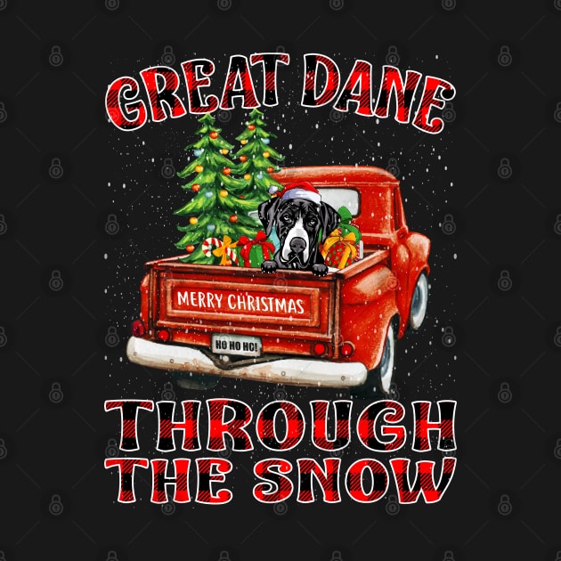 Christmas Great Dane Through The Snow Dog Santa Truck Tree by intelus