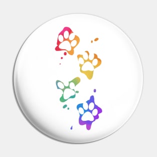 Rainbow Splat Paws Pin