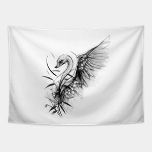 Graphic swan Tapestry