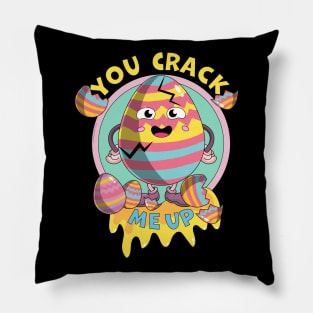 You Crack Me Up Funny Easter Day Egg Pillow