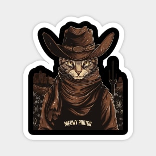 Cat Cowboy Adventures Whiskered Magnet