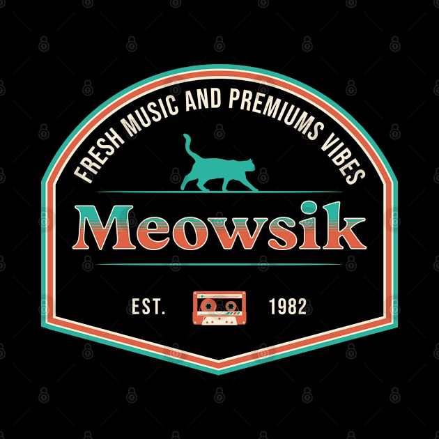 Retro Meowsik-Cat and Music lovers- by Omise