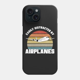 Easily Distracted By Airplanes - Pilot Aviation Flight product Phone Case