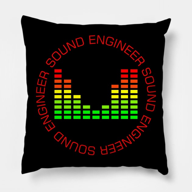 sound engineer audio engineering equalizer logo Pillow by PrisDesign99