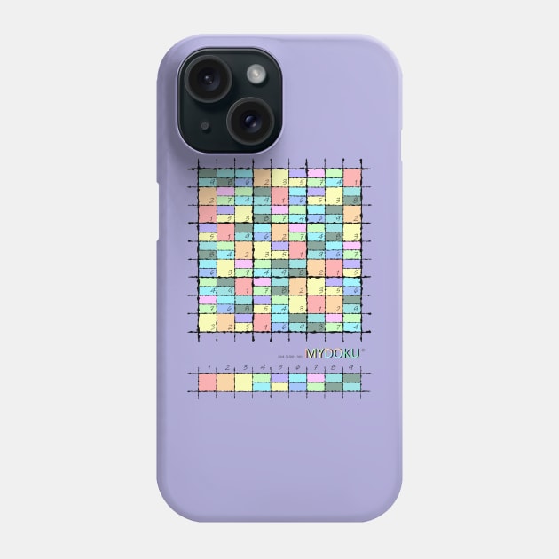 Mydoku_004_H001_001_F: Sudoku, Sudoku coloring, logic, logic puzzle, holiday puzzle, fun, away from screen Phone Case by Mydoku