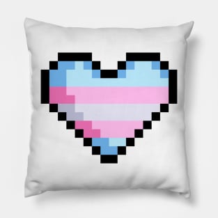 Pixel Trans Flag Heart Pillow