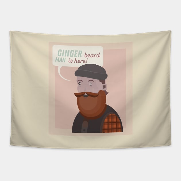 Beard man who has ginger beard Tapestry by JojaShop