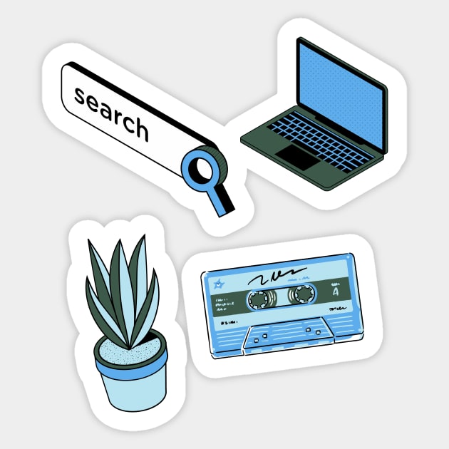 blue y2k sticker pack | Sticker