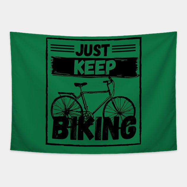 Just Keep Biking Tapestry by Marius Andrei Munteanu