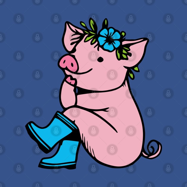 Pig in Rain Boots by KayBee Gift Shop