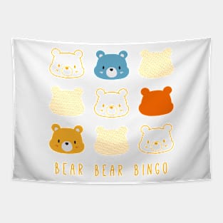 Bear Bear Bingo Cartoon Illustration Tapestry