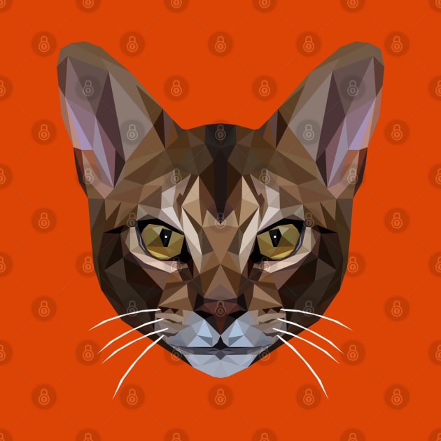 Abyssinian Cat Low Poly Art by TheLowPolyArtist