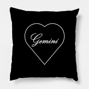 Gemini Zodiac Heart Pillow