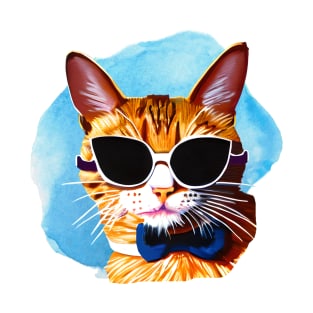 Ginger Cat wearing sunglasses Sassy Cat T-Shirt