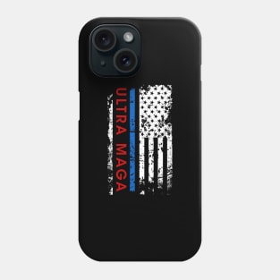 Ultra MAGA Ameracan Flag Red White Blue Phone Case