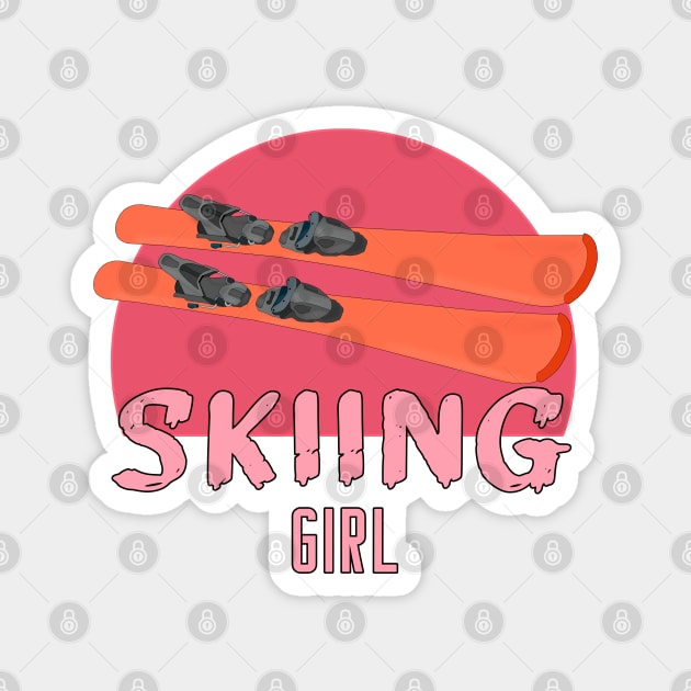 Skiing Girl Magnet by DiegoCarvalho