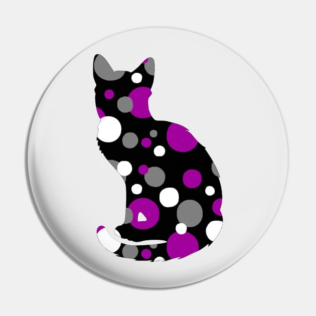 Spotted Ace Cat Silhouette Pin by Amanda1775