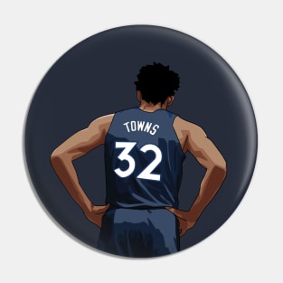 Karl-Anthony Towns Vector Back Blue Pin