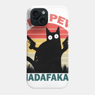 Pew Pew Madafakas Cat Crazy Vintage Funny Cat Owners Cat Lovers Phone Case