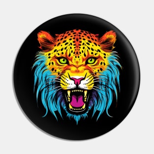 Leopard Growling, African Animals Pin