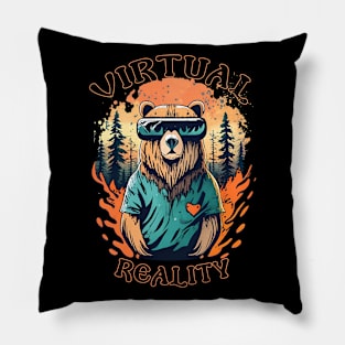 Virtual Reality forest fire bear Pillow