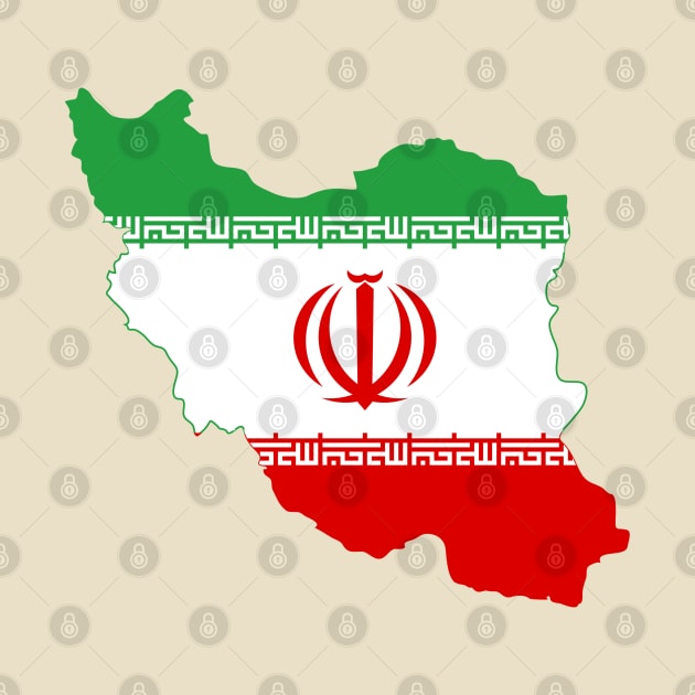 Iran Flag Map by Historia