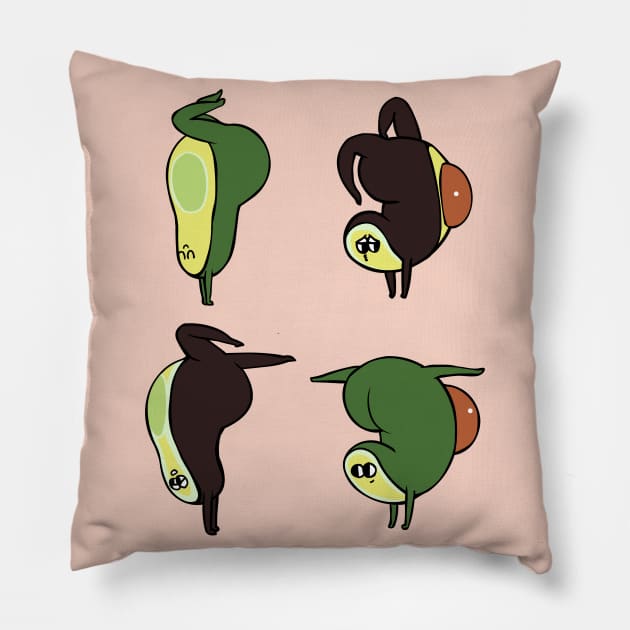 Handstand Avocado Pillow by huebucket