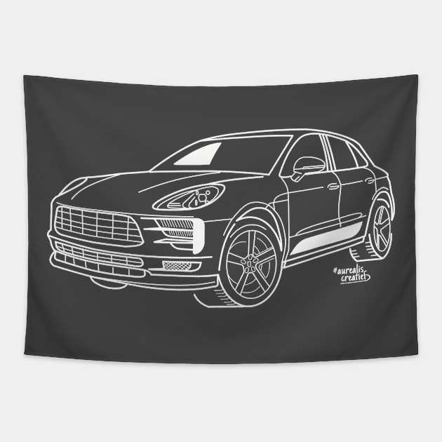 Porsche Macan Tapestry by Aurealis