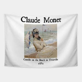 Camille on the beach in Trouville Tapestry