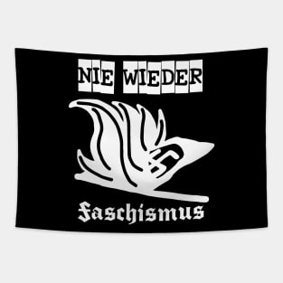 Never again fascism! (White) Tapestry