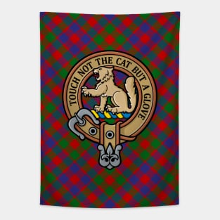 Clan MacGowan Crest over Tartan Tapestry