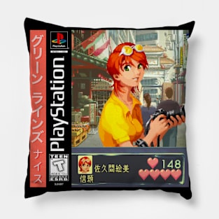 Vaporwave anime aesthetic retro video game pixel art girl Pillow