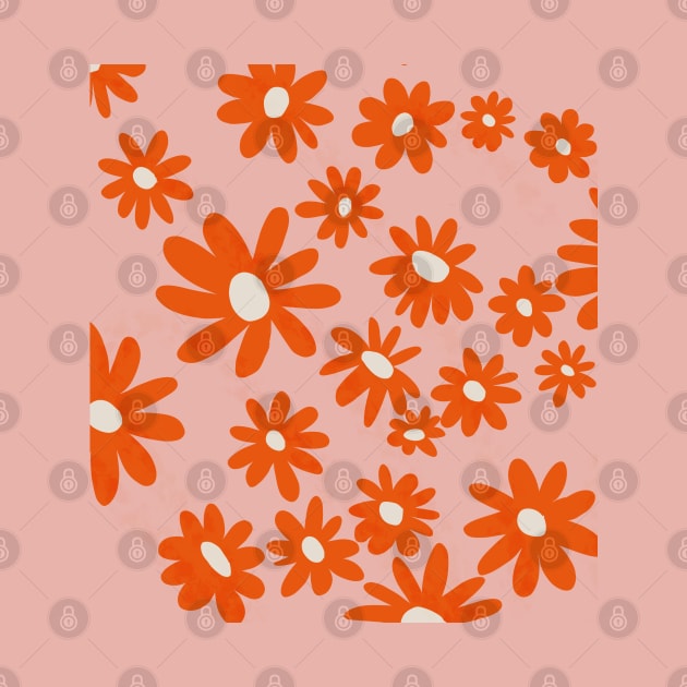 orange retro floral by edmproject