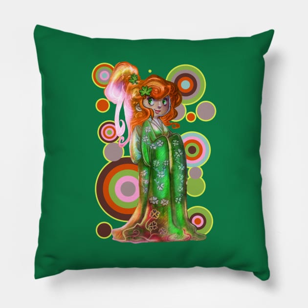 Ginger Kimono Girl Pillow by saradaboru