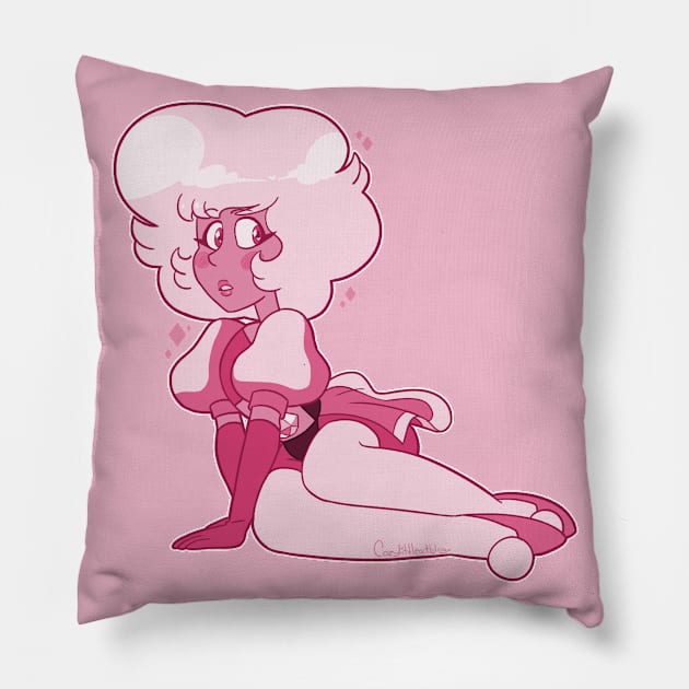 cute pink Pillow by Galaxxi